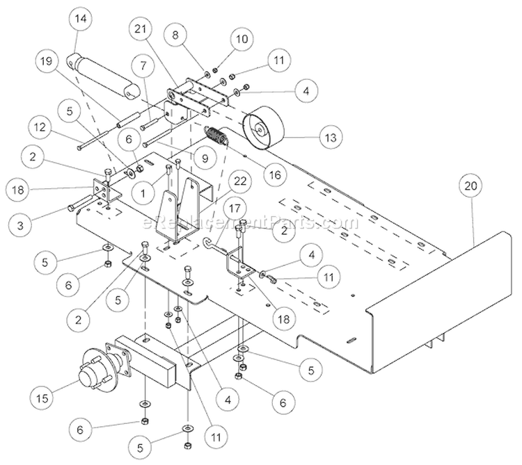 BaseáAssembly Diagram and Parts List for SC5670B 75524 Bear Cat Chipper Shredder
